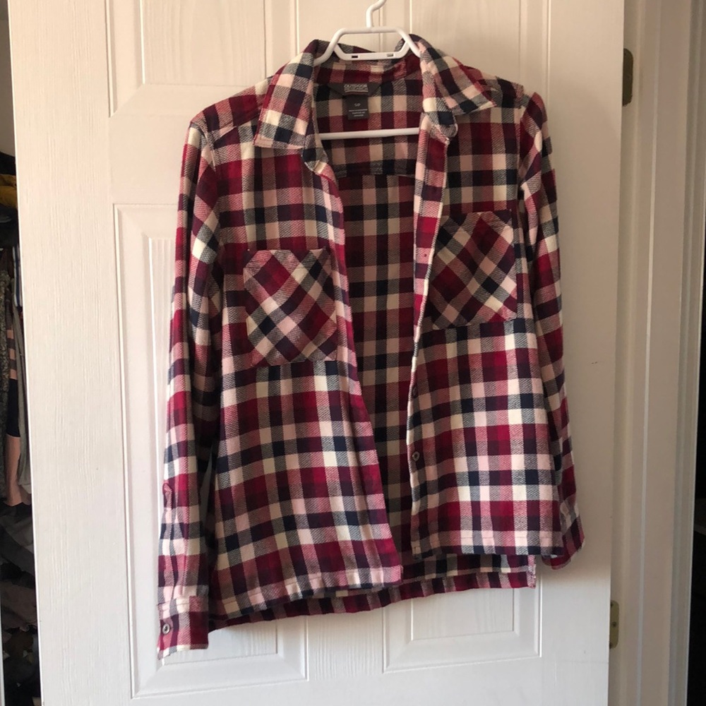 SM outdoor research “feedback flannel shirt”